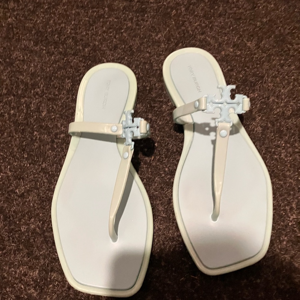 Tory Burch Aqua Blue Jelly Sandals